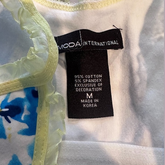 Women's MODA International Set Of Two Floral Camisoles Bow And Ruffle Sz Medium - Picture 12 of 13